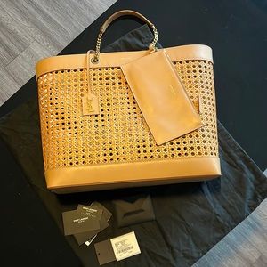 YSL Large straw tote